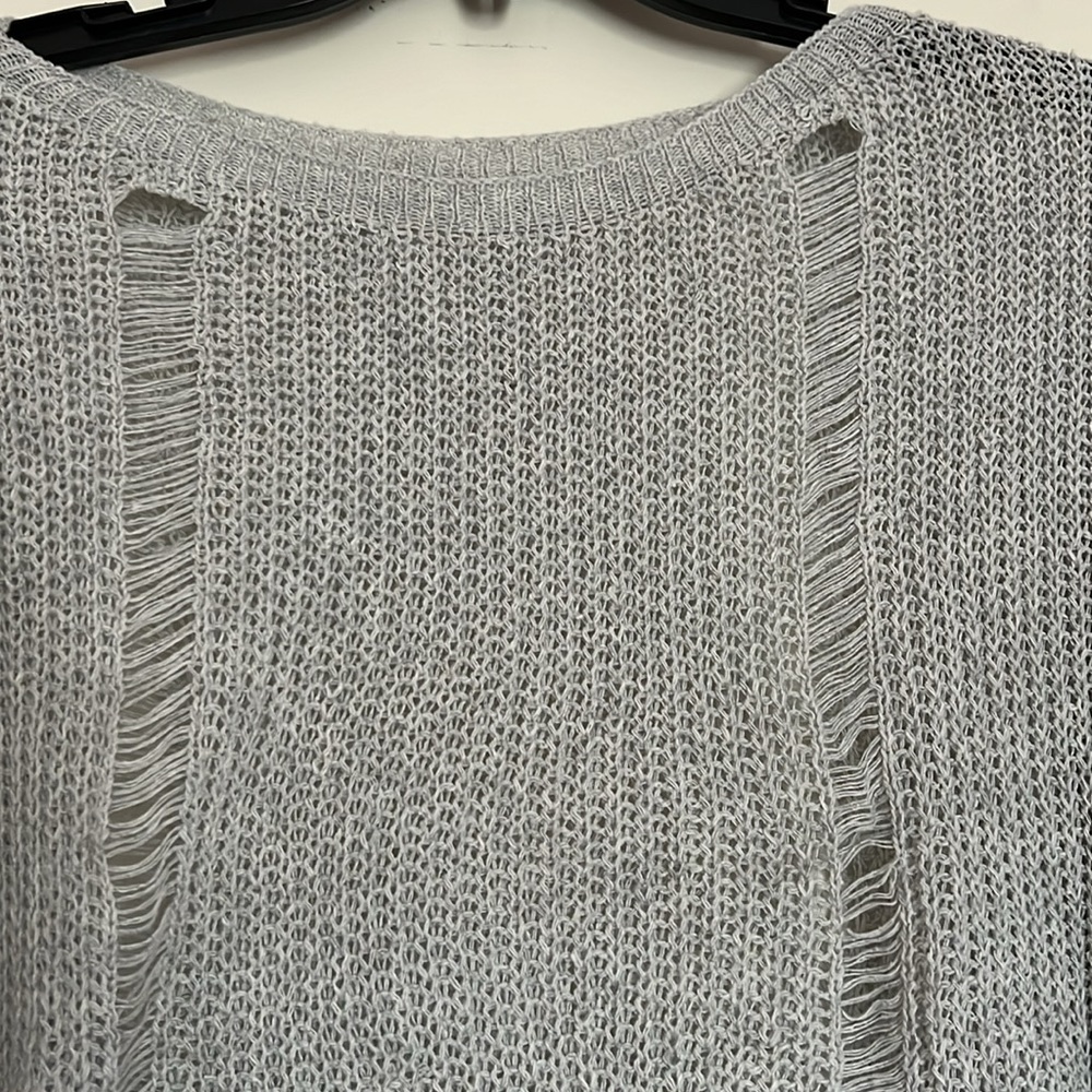 MakeMeChic Drop Shoulder Ripped Oversized Sweater - Picture 3 of 4